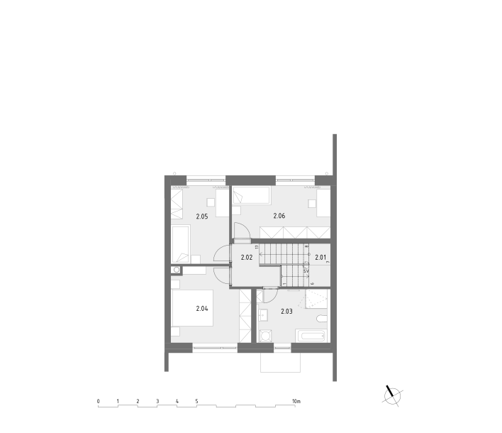 А4  plán druhého poschodia