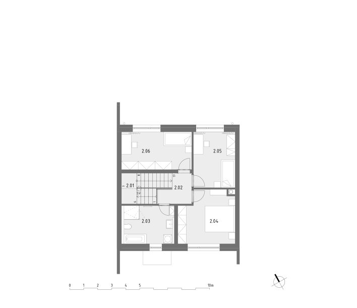 B2 plán druhého poschodia