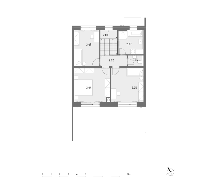 C2 plán druhého poschodia