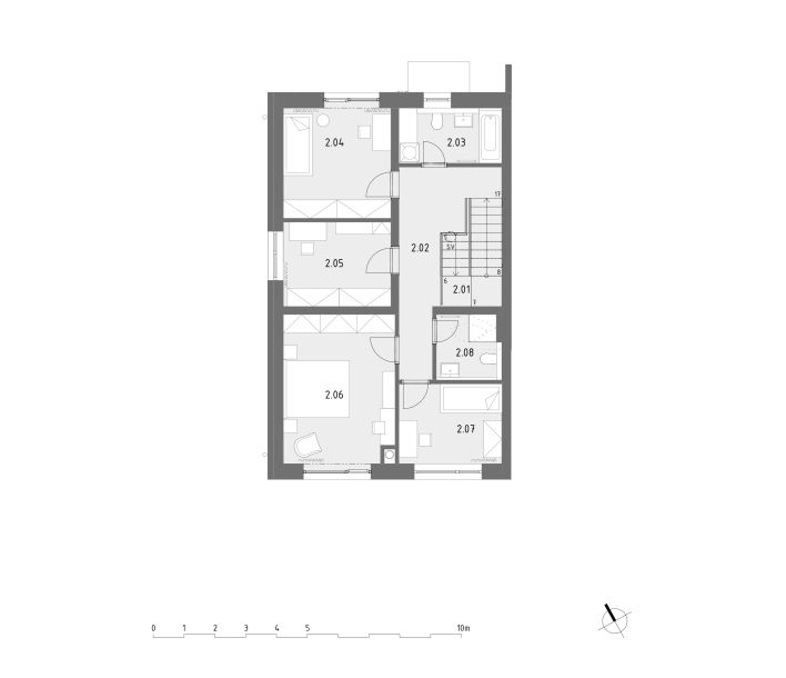 D1 plán druhého poschodia