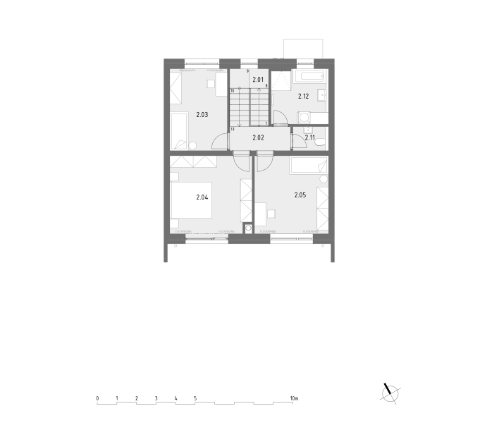 D4 plán druhého poschodia