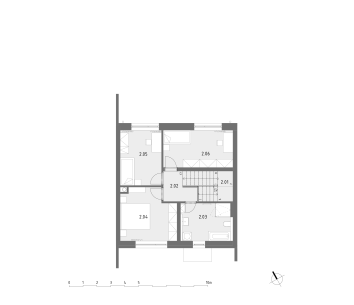 E2 plán druhého poschodia