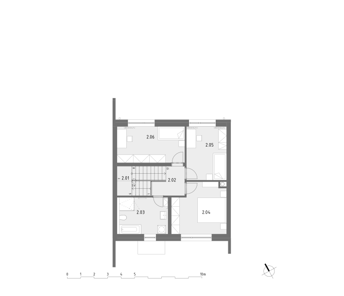 F2 plán druhého poschodia