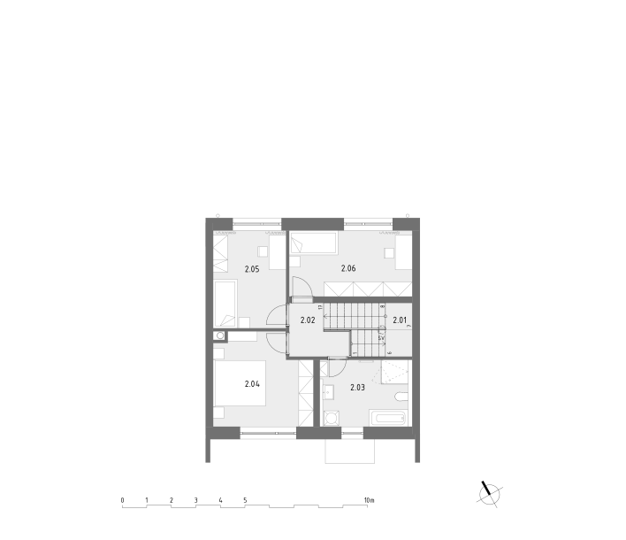 F4 plán druhého poschodia