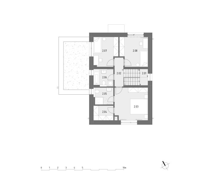 plán druhého poschodia M5