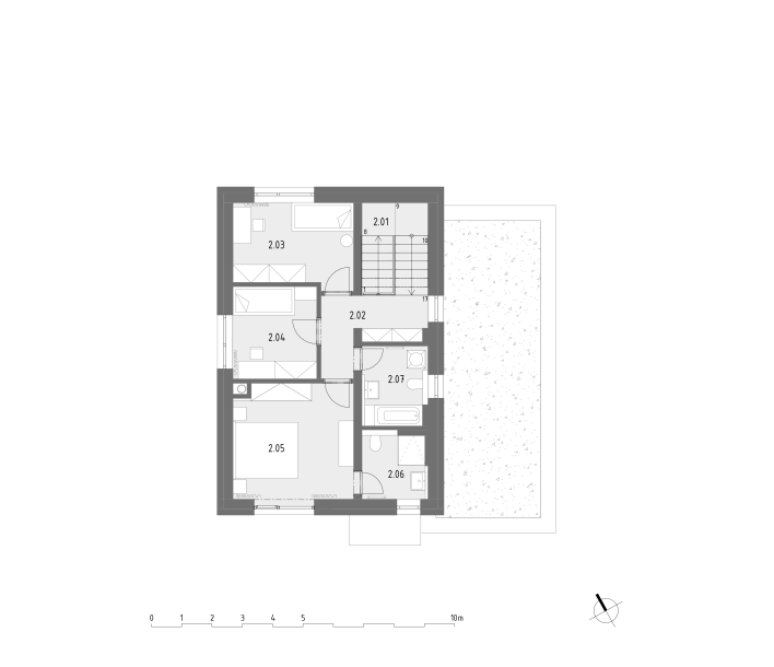  plán druhého poschodia N3