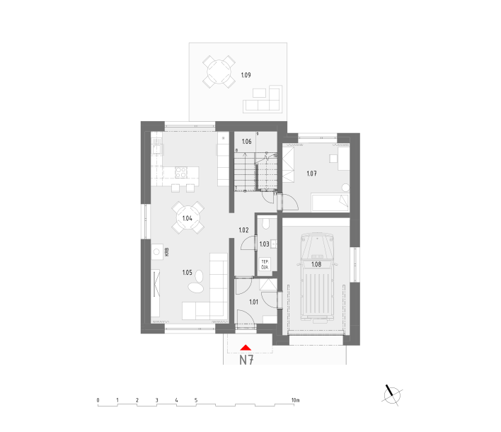 plán prízemia N7