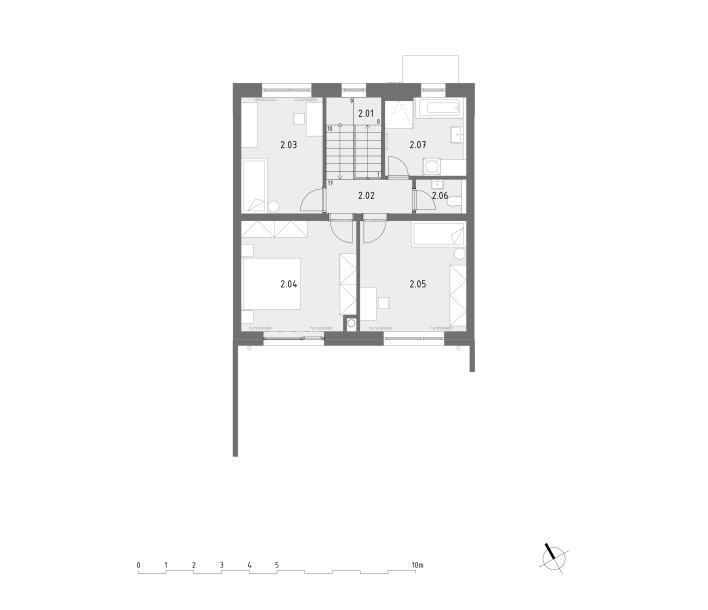 plán druhého poschodia H2