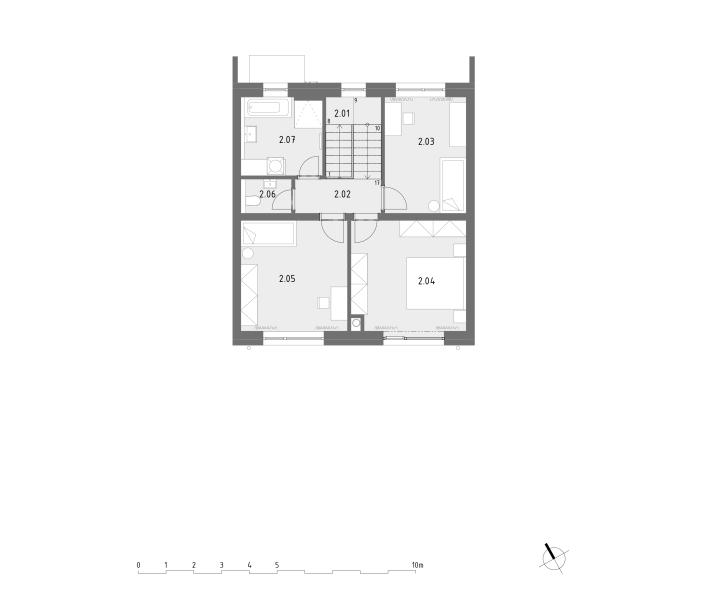 plán druhého poschodia H3